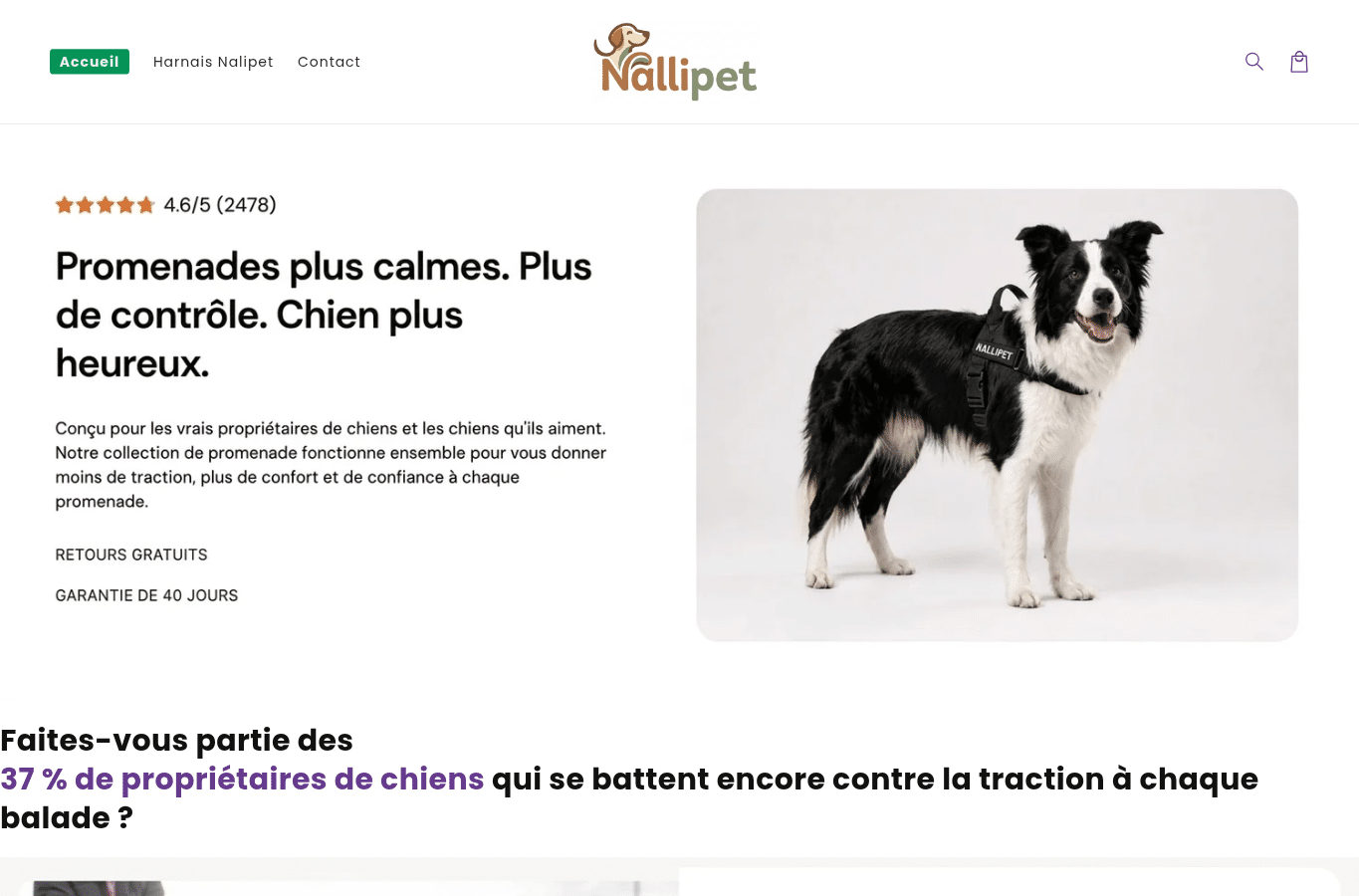 Bildschirmaufnahme von nallipet.com