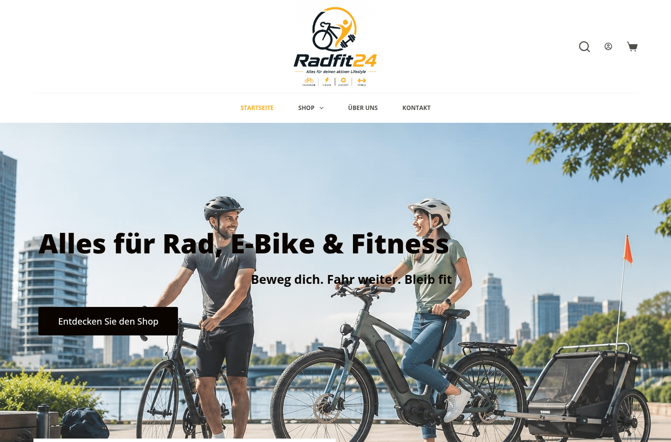 Bildschirmaufnahme von radfit24.com