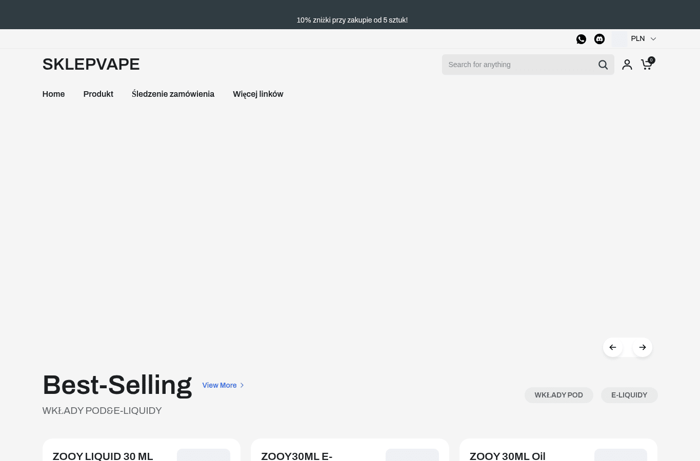 Bildschirmaufnahme von vapesklep.com